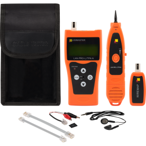 Cable tester with length measurement and cable tracer, one remote identifier
